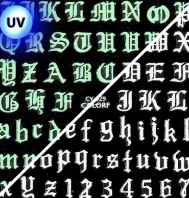 Naljepnice za nokte Letters - svijetle u mraku