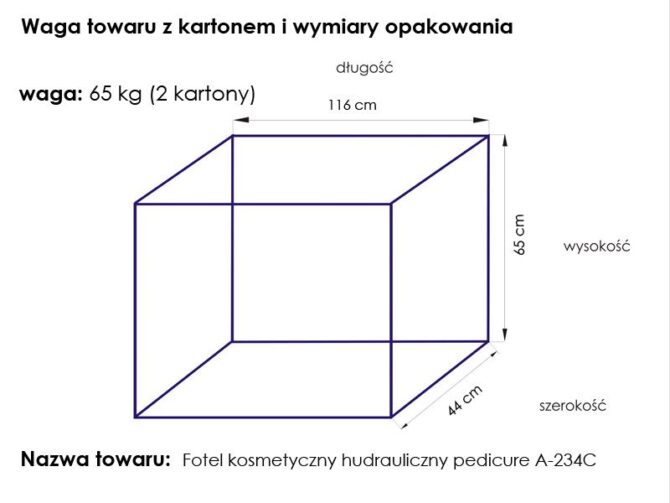 Hidraulična kozmetička stolica za pedikuru Bergamo, bijela