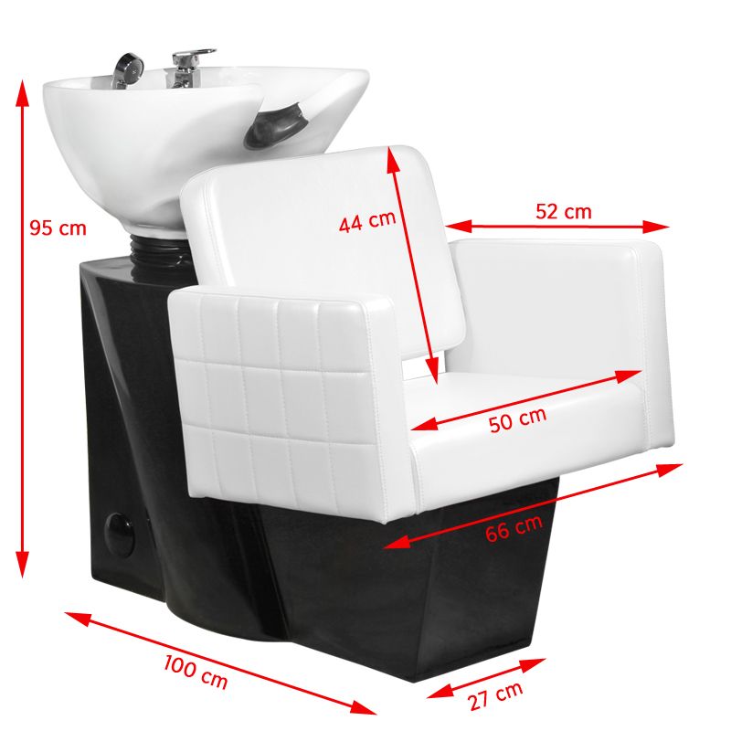 Frizerska stolica za pranje kose s umivaonikom Ankara White - Slika 2