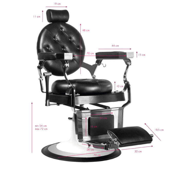 Brijačka stolica Imperator Black - Slika 5