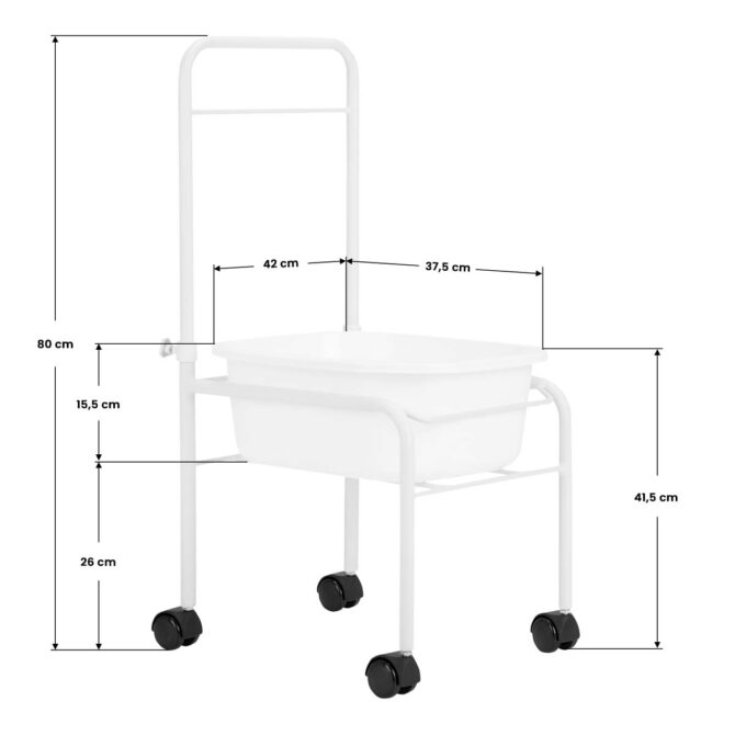 Kadica za pedikuru na kotačima White