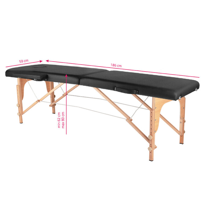 Sklopivi masažni stol Wood Black - Slika 7