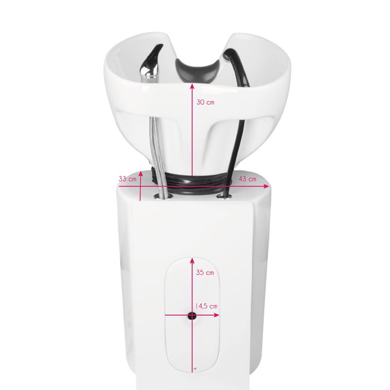 Frizerska stolica za pranje kose s umivaonikom Ankara White Light - Slika 4