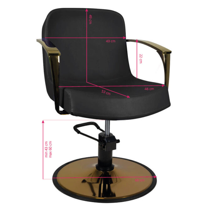 Frizerska stolica Bologna Gold Black - Slika 5