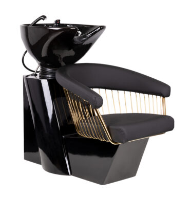 Frizerska stolica za pranje kose s umivaonikom Lille Gold Black