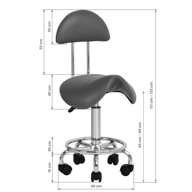 Stolica sedlo s naslonom FA951, siva