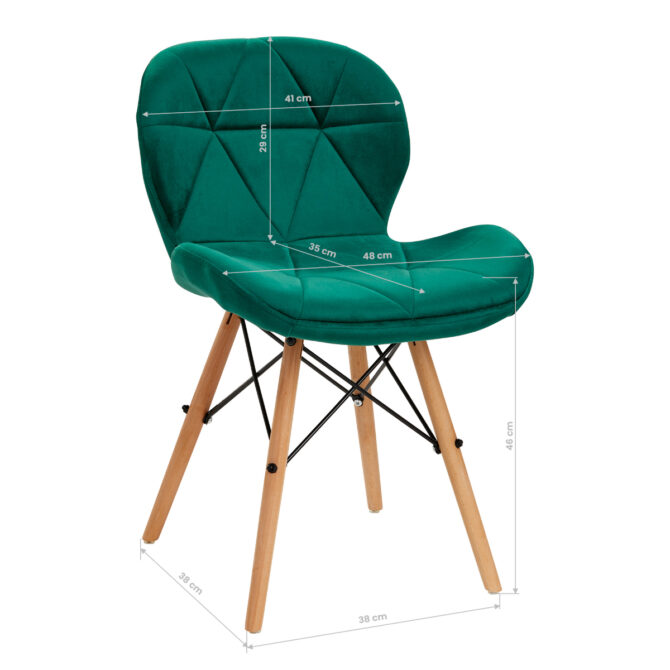 Stolica 4Rico QS-186, zeleni baršun - Slika 9
