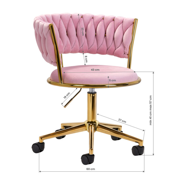 Stolica 4Rico QS-GW01G Baby Pink 2 - Slika 8