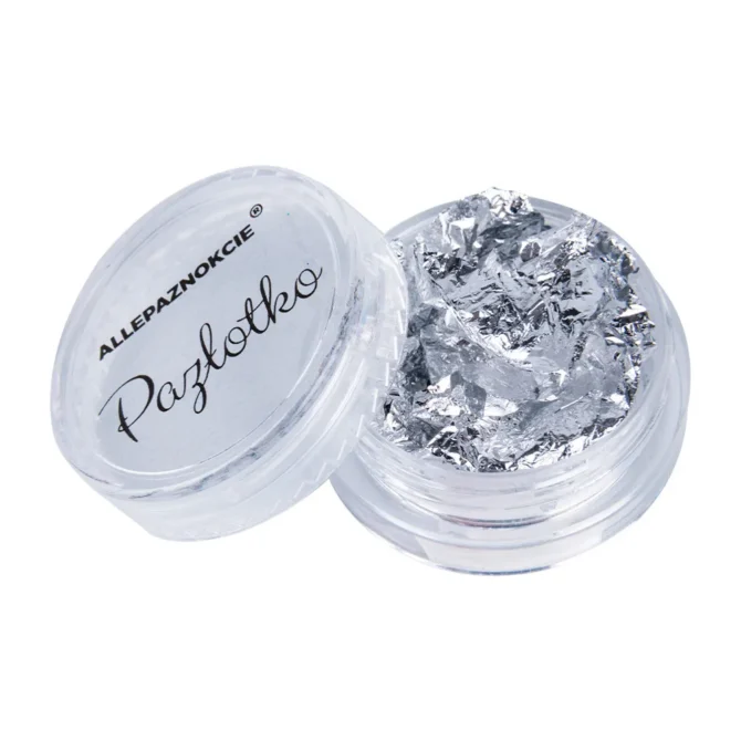 Dvostrana kromirana folija za nail art - Silver - Slika 4