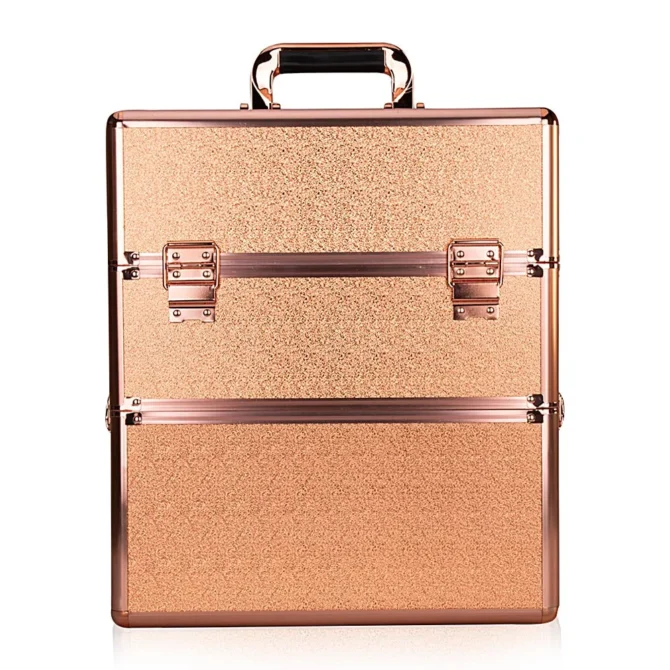 Dvodijelni kozmetički kofer Rose gold glitter - Slika 8
