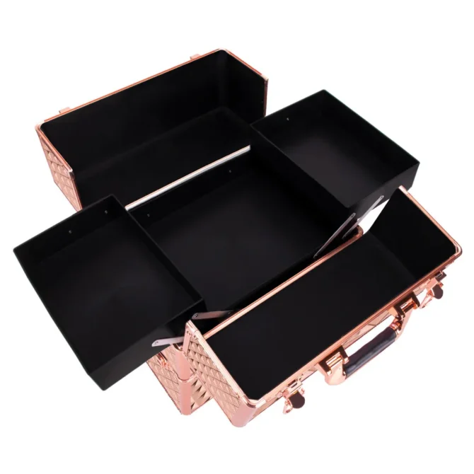 Dvodjelni kozmetički kofer Diamond rose gold - Slika 2