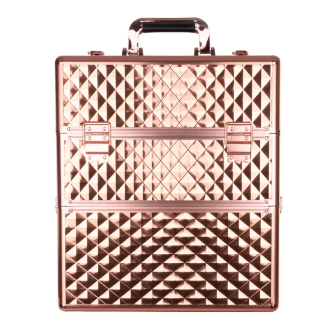 Dvodjelni kozmetički kofer Diamond rose gold - Slika 3