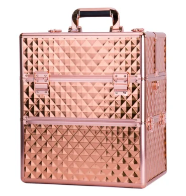 Dvodjelni kozmetički kofer Diamond rose gold
