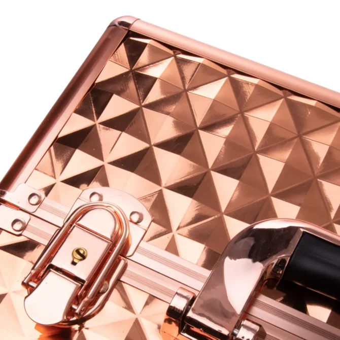 Dvodjelni kozmetički kofer Diamond rose gold - Slika 4
