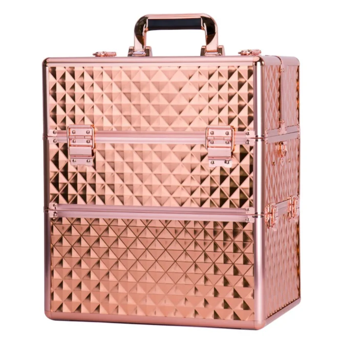 Dvodjelni kozmetički kofer Diamond rose gold