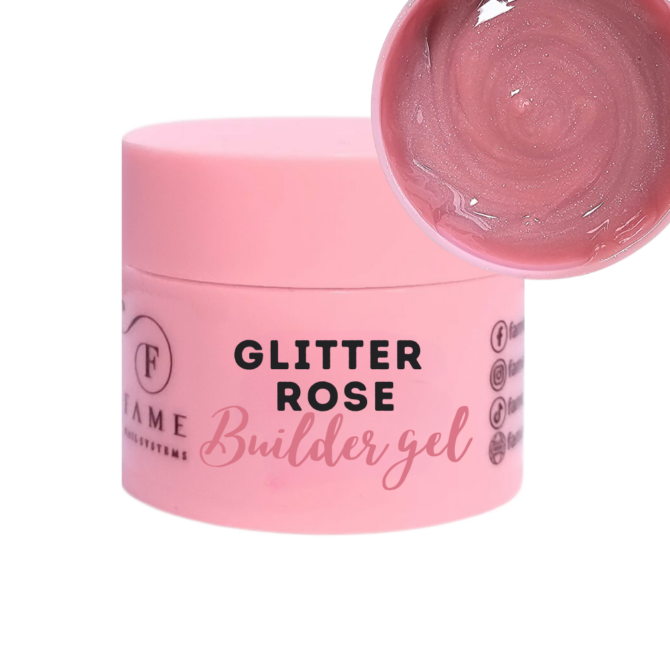 Glitter rose - cover builder gel