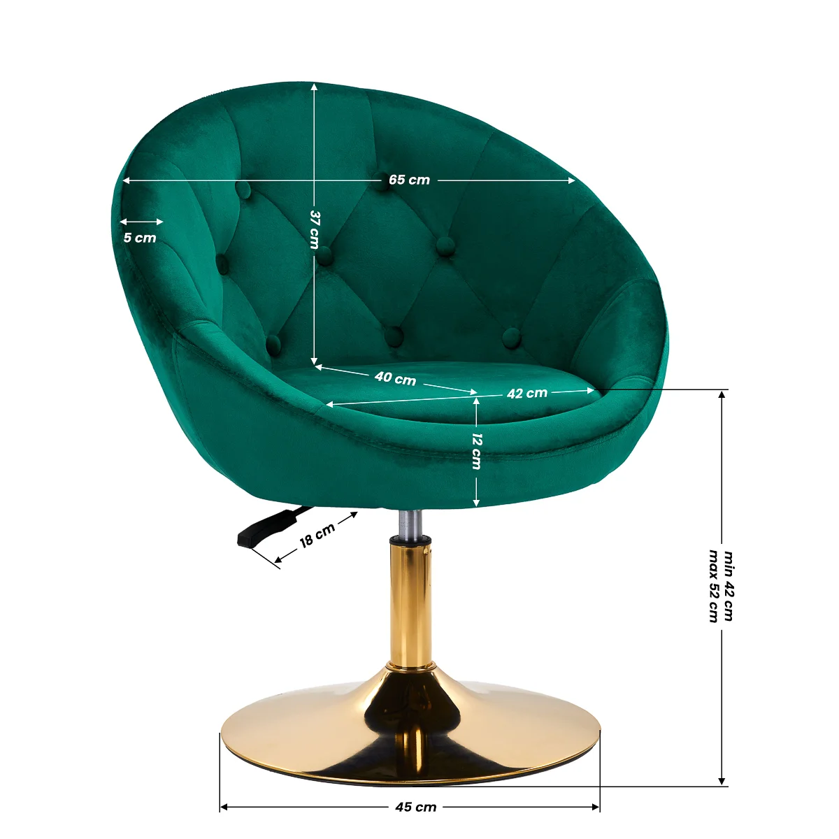 4Rico okretna stolica QS-BL12B zelena – prikaz 9