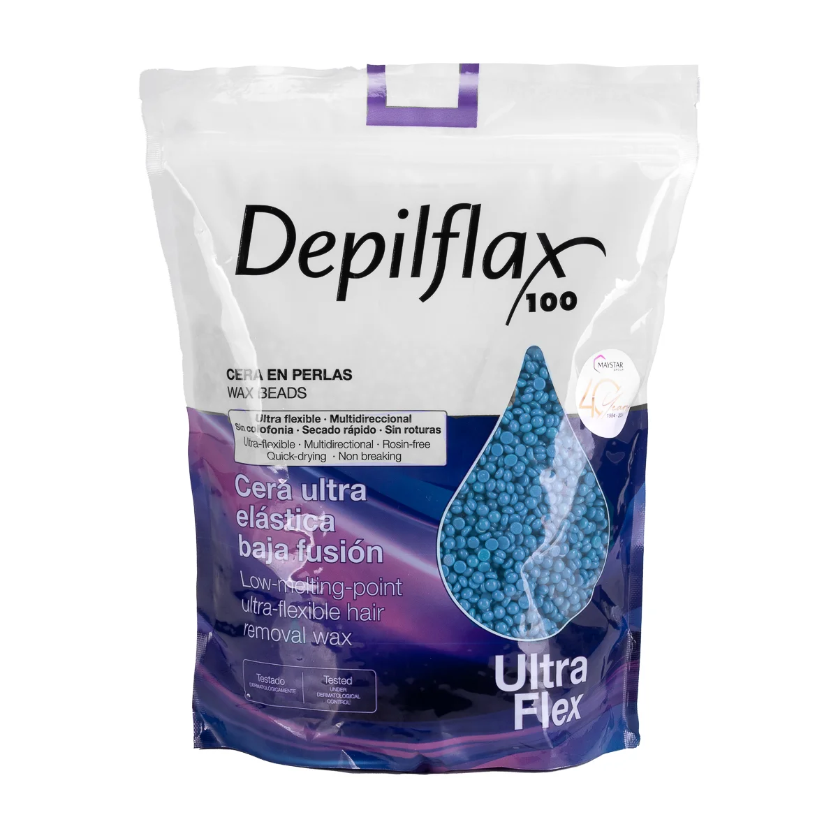 Fleksibilni vosak za depilaciju s niskim talištem Depilflax 100 - Blue Ultra Flex 1 kg