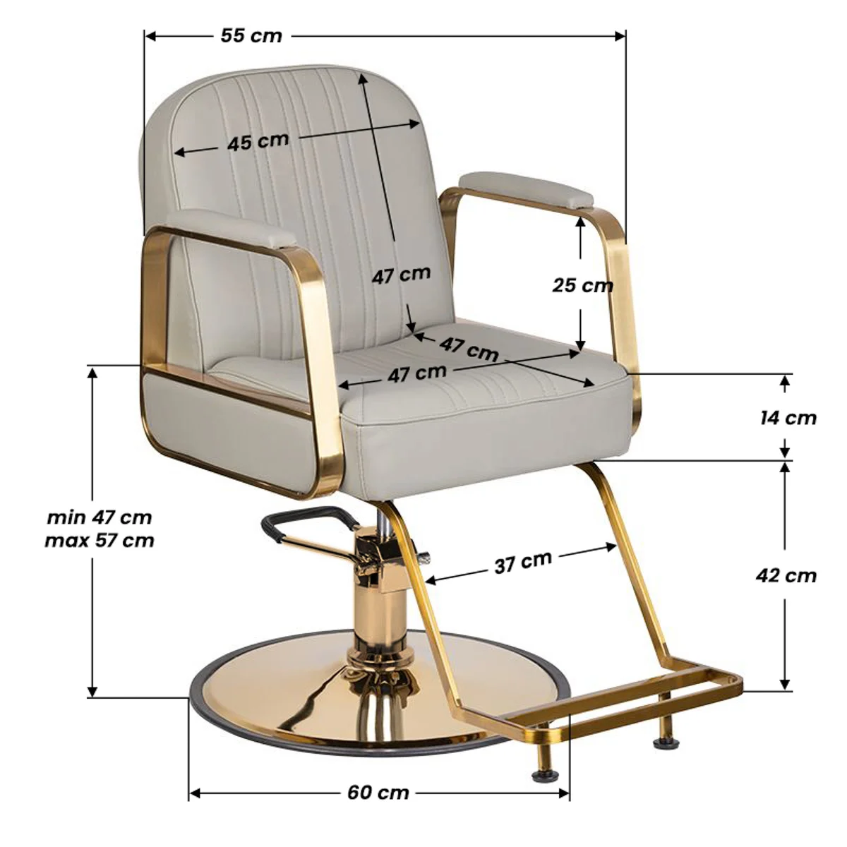 Frizerska stolica Acri Gold Beige – prikaz 7
