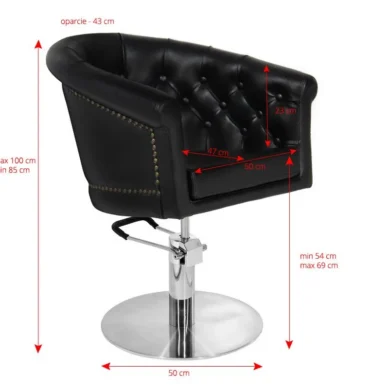 Frizerska stolica London Black – prikaz 2