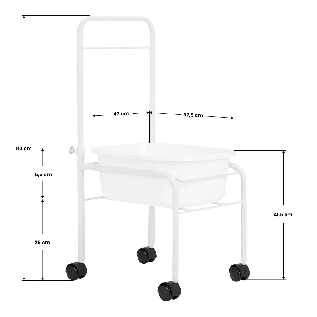 Kadica za pedikuru na kotačima White – prikaz 6