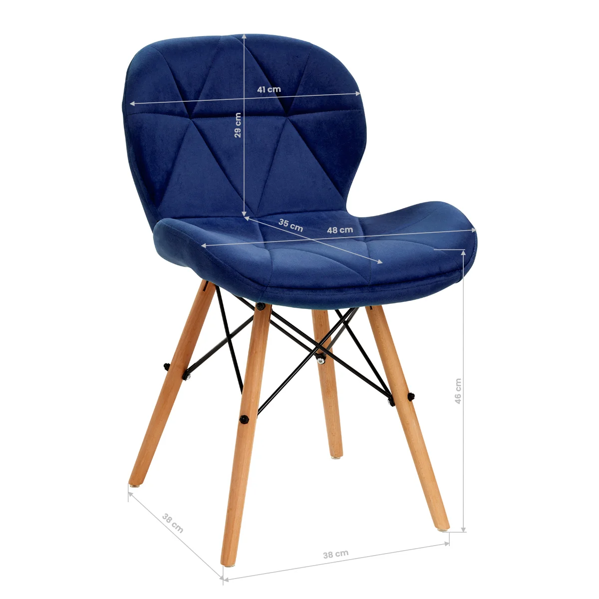 Stolica 4Rico QS-186, tamnoplavi baršun – prikaz 9