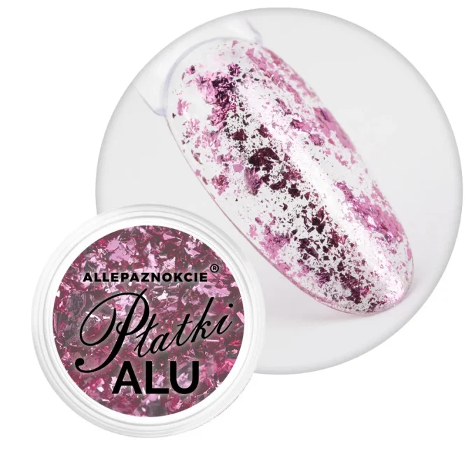 Metalik Alu flakes pink - Slika 2