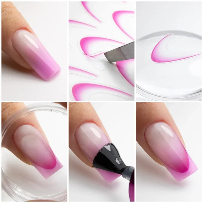 Samoljepljive naljepnice za noke Smile line – pink - Slika 2