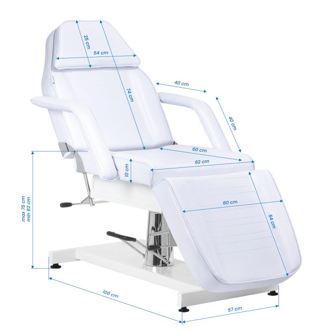 Hidraulička kozmetička stolica Sillon 2 - hladno bijela - Slika 18