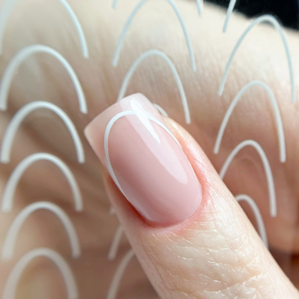 Samoljepljive naljepnice za nokte French - 48 kom, bijele - Slika 4