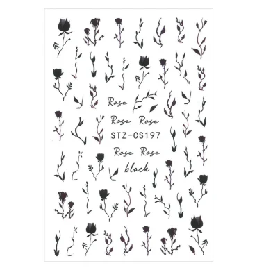 Samoljepljive naljepnice za nokte - Crne ruže