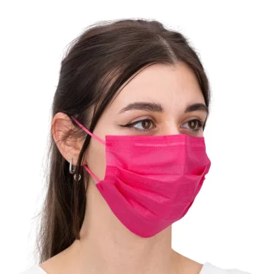 Jednokratne zaštitne maske – dvoslojne, fuksija (50 komada)