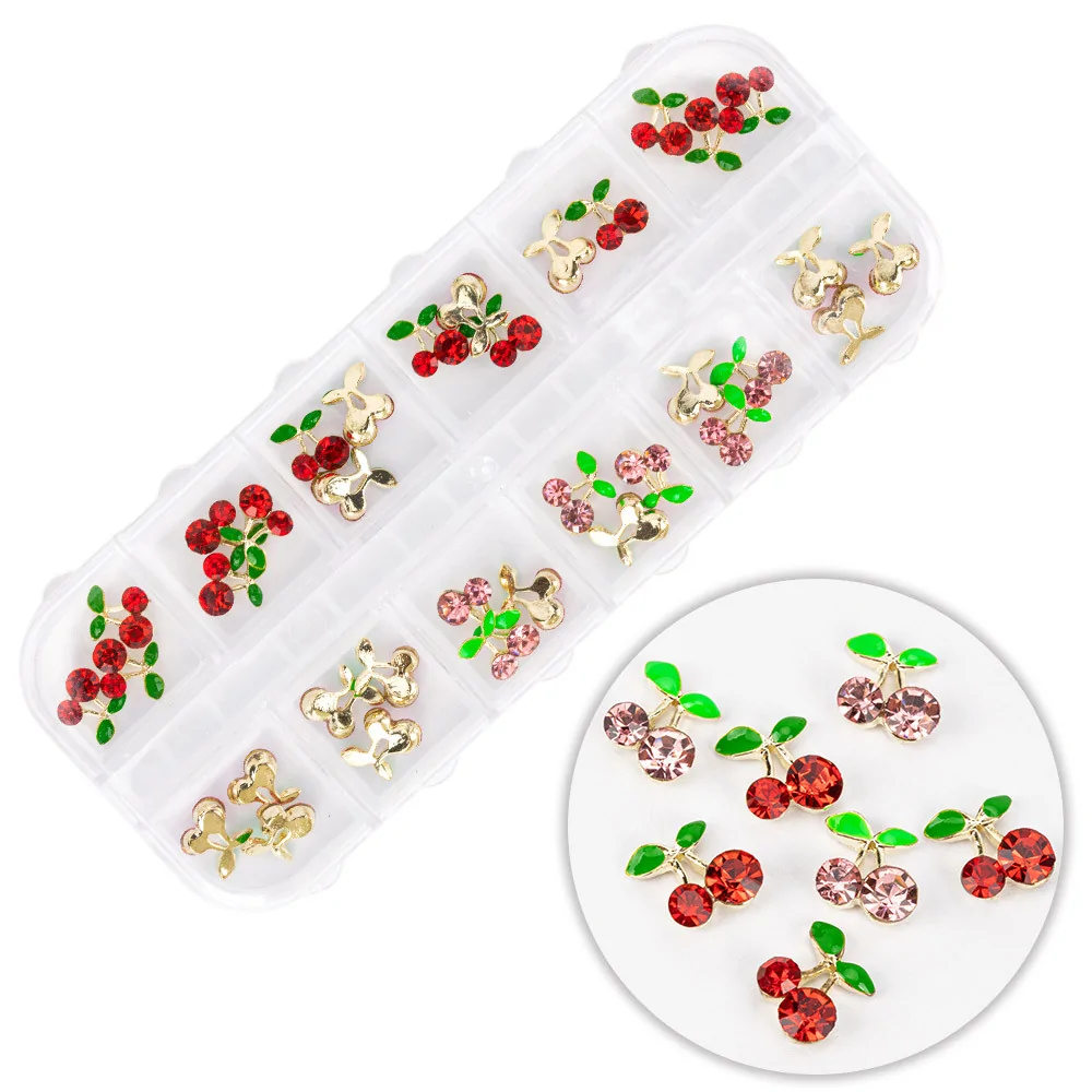 Set ukrasa za nokte Cherries - 36 kom