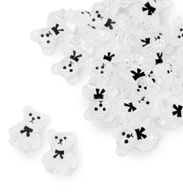 Ukrasi za nokte 3D medvjedići clear - 20 kom