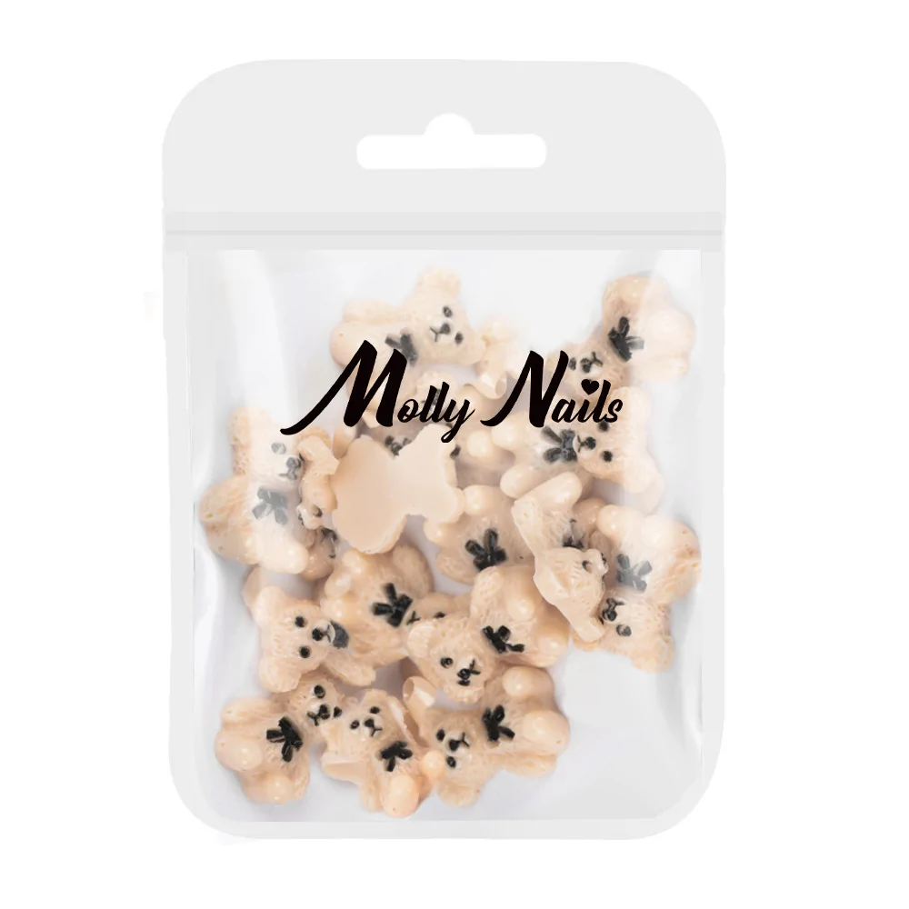 Ukrasi za nokte 3D medvjedići brown - 20 kom - Slika 4