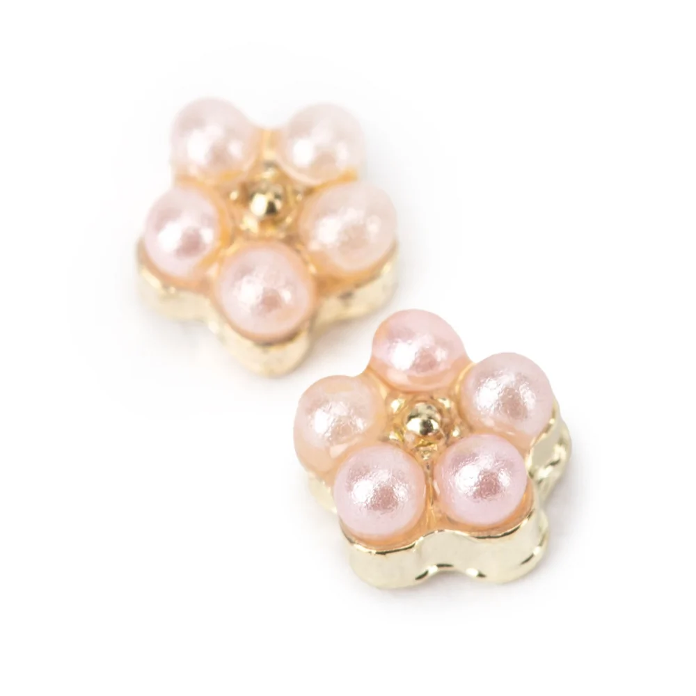 Ukrasi za nokte cvijetići 3D pearl pinky -10 kom - Slika 3