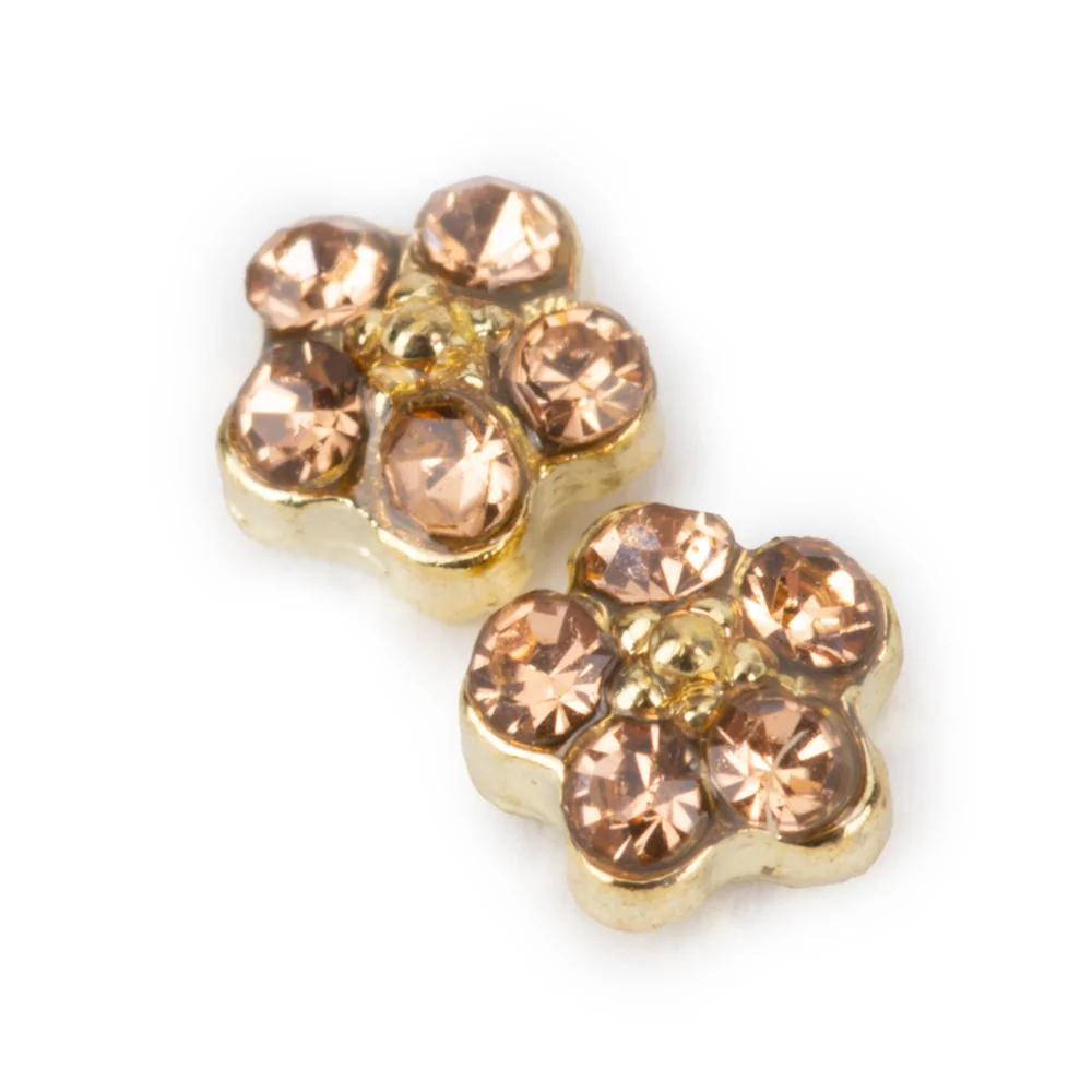 Ukrasi za nokte cvijetići 3D rose gold -10 kom - Slika 3