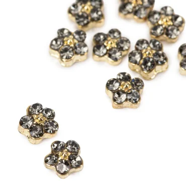 Ukrasi za nokte cvijetići 3D black -10 kom