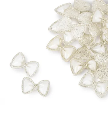 Ukrasi za nokte mašnice 3D bijele - 20 kom