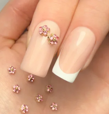 Ukrasi za nokte cvijetići 3D pink -10 kom – prikaz 2