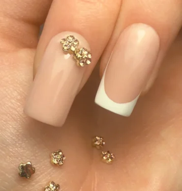 Ukrasi za nokte cvijetići 3D rose gold -10 kom – prikaz 2