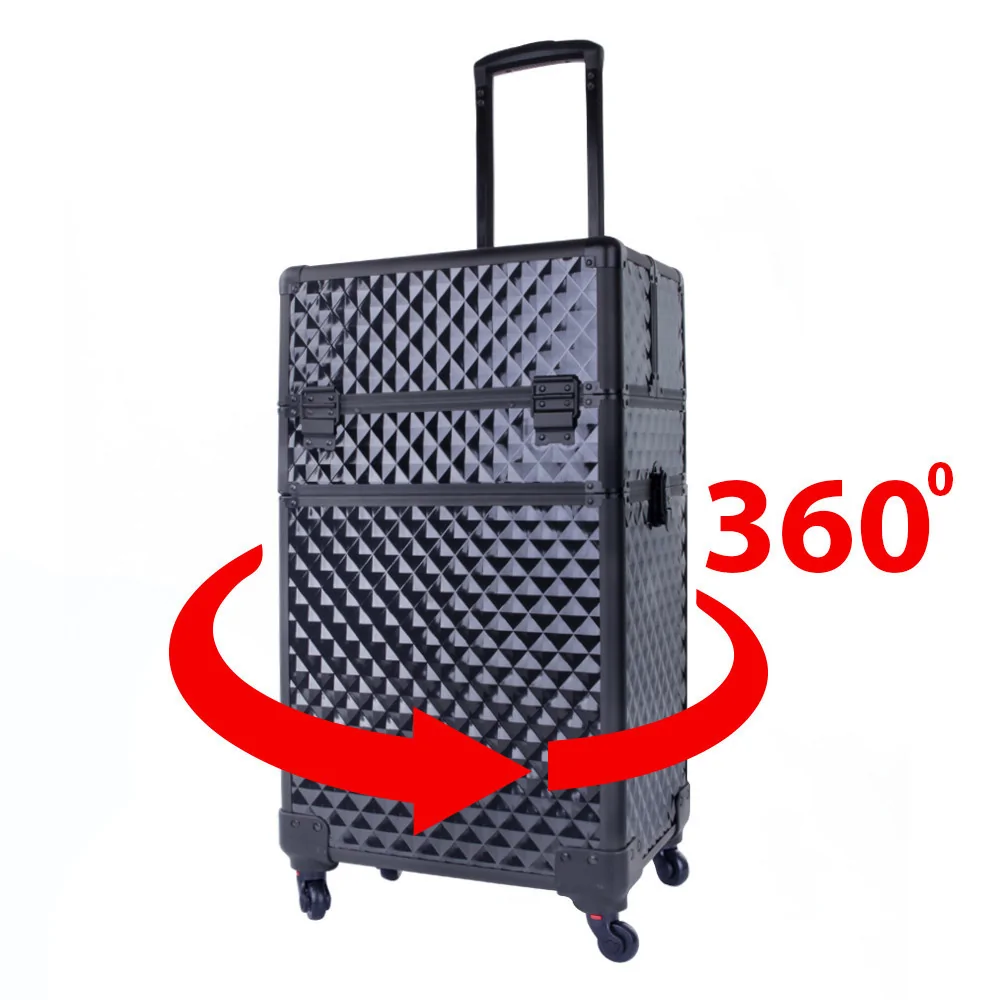 Kozmetički kofer XXXL 4u1 All Black - Slika 3