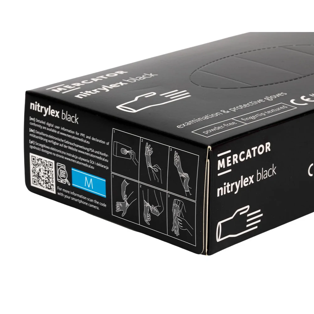 Nitrilne rukavice black, M 100/1 - Slika 2