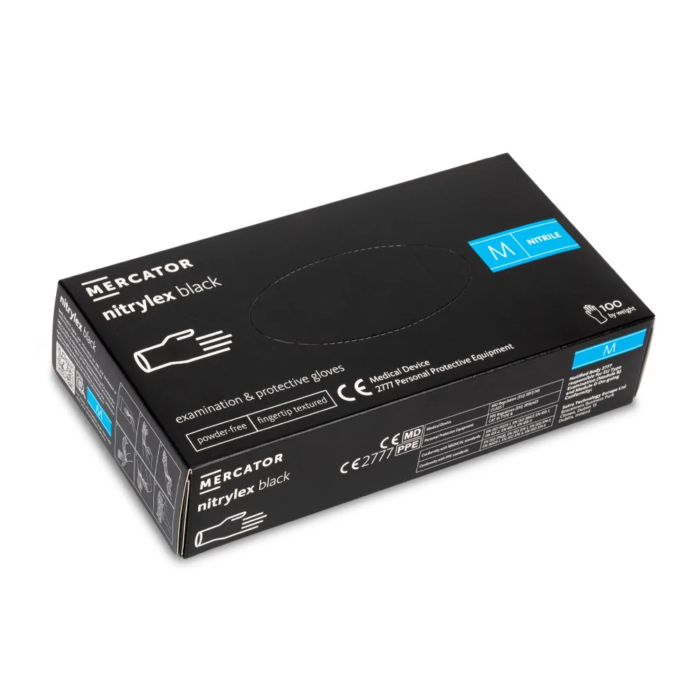 Nitrilne rukavice black, M 100/1 - Slika 3