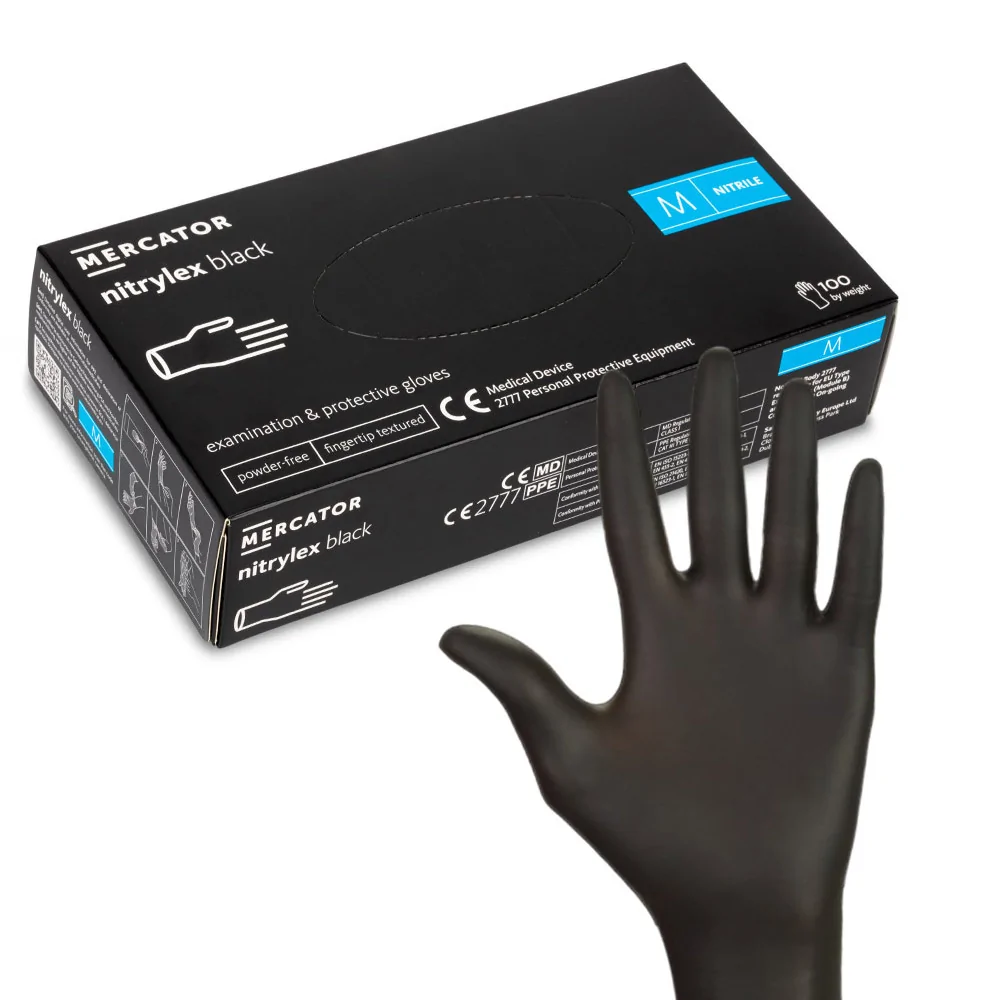 Nitrilne rukavice black, M 100/1