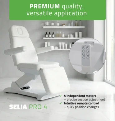 Električna kozmetička stolica Selia PRO 4, bijeli – prikaz 2