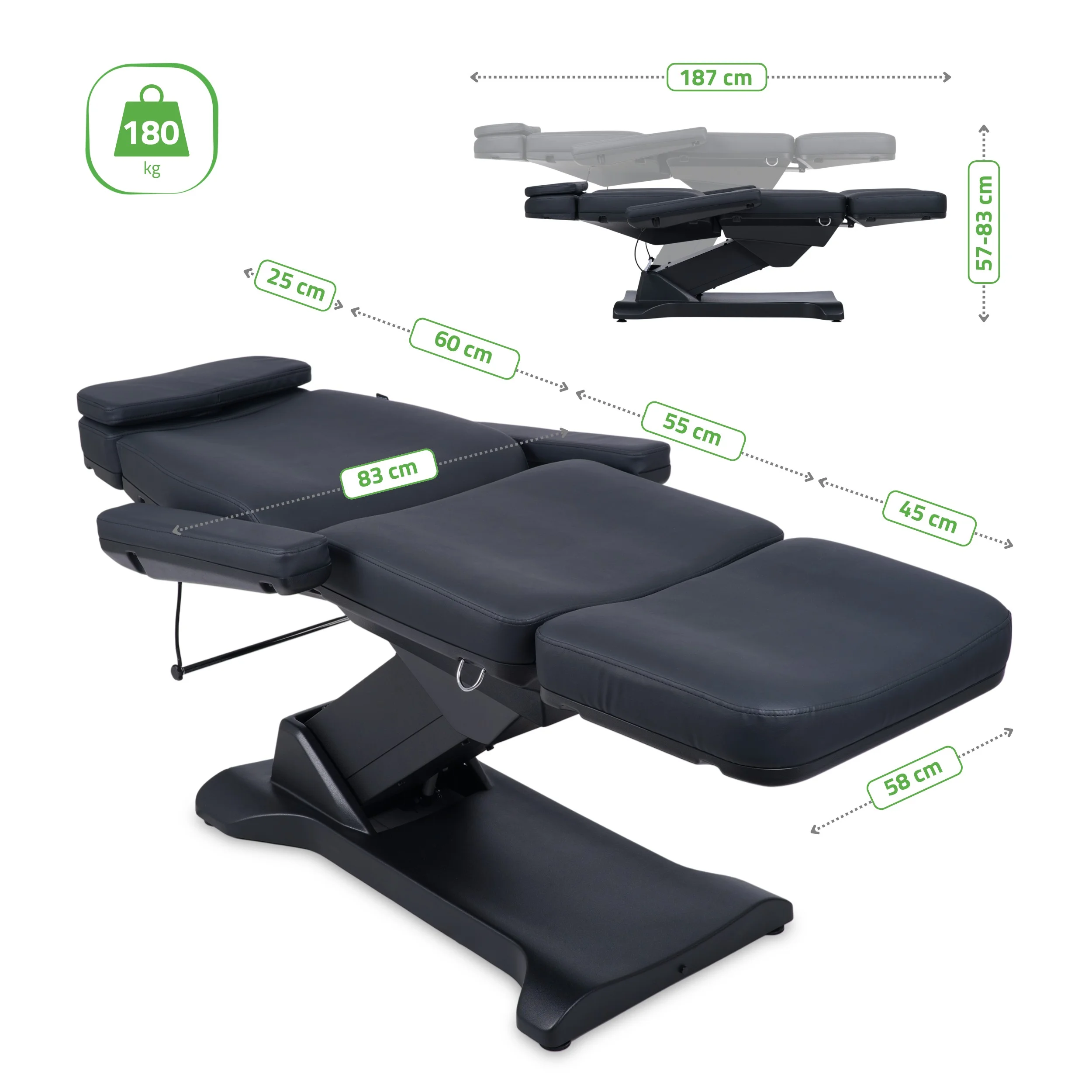 Električna kozmetička stolica Selia PRO 4 K315, black – prikaz 8