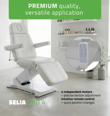 Električna kozmetička stolica Selia PRO 4 K329, siva – prikaz 2