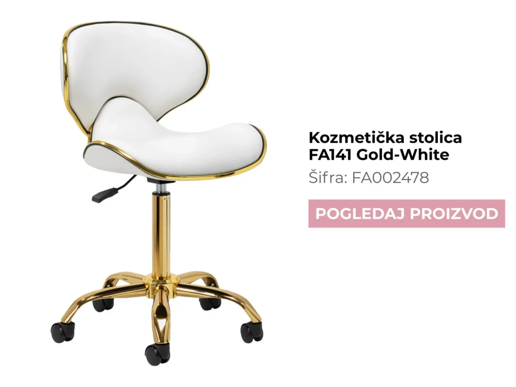 Ergonomska radna stolica za pedikuru i manikuru za udobniji i brži rad u salonu.