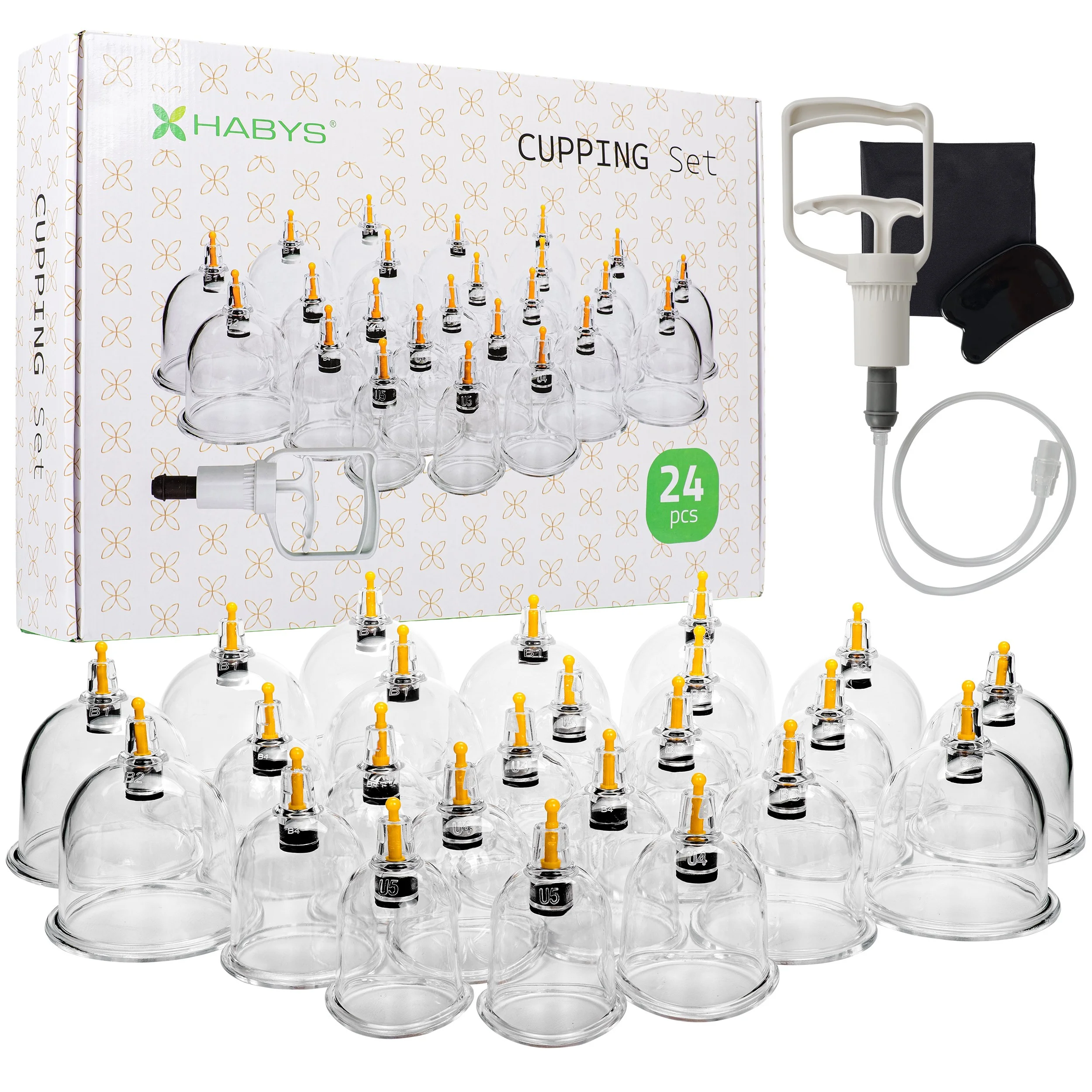 Vakumske čašice za cupping masažu s pumpicom – 24 kom.